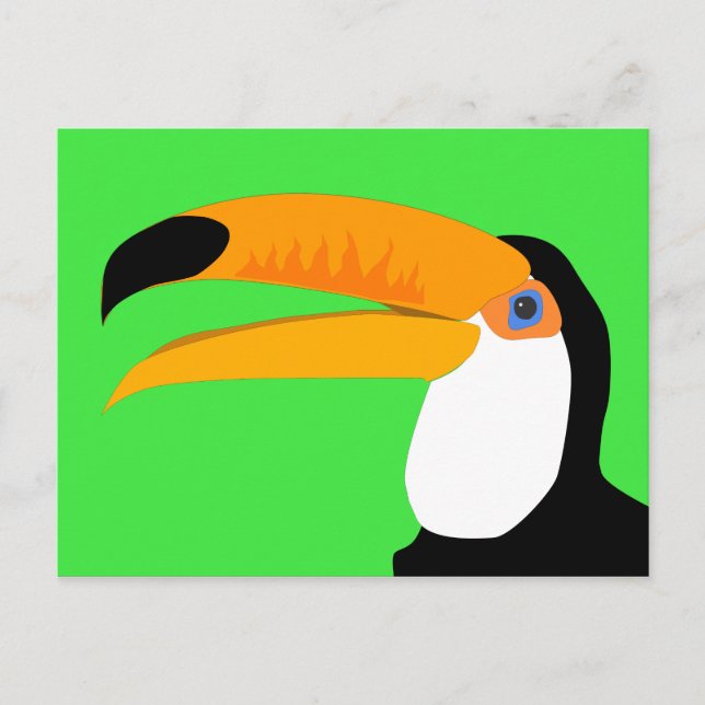 Funny comic cartoon Toucan bird smile Postcard (Front)