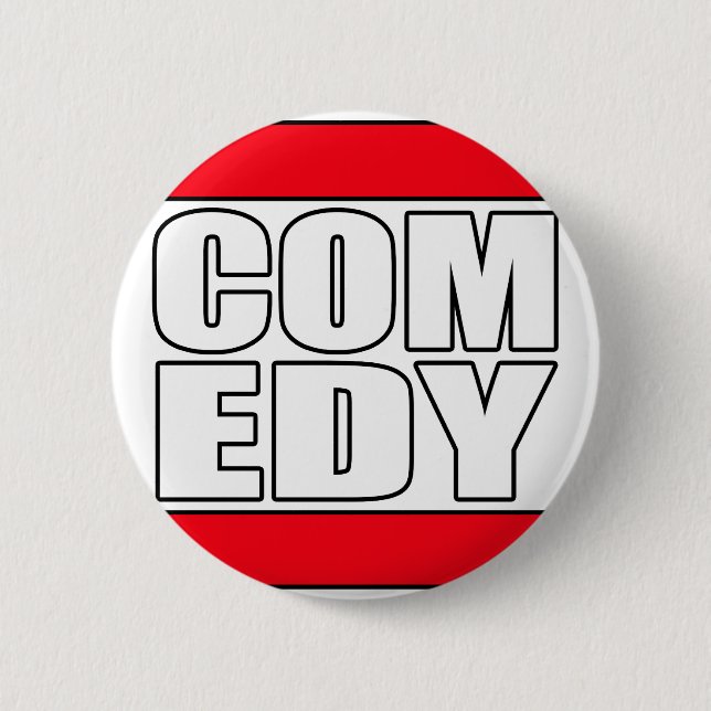 funny Comic Comedy stand up Comedian Button (Front)