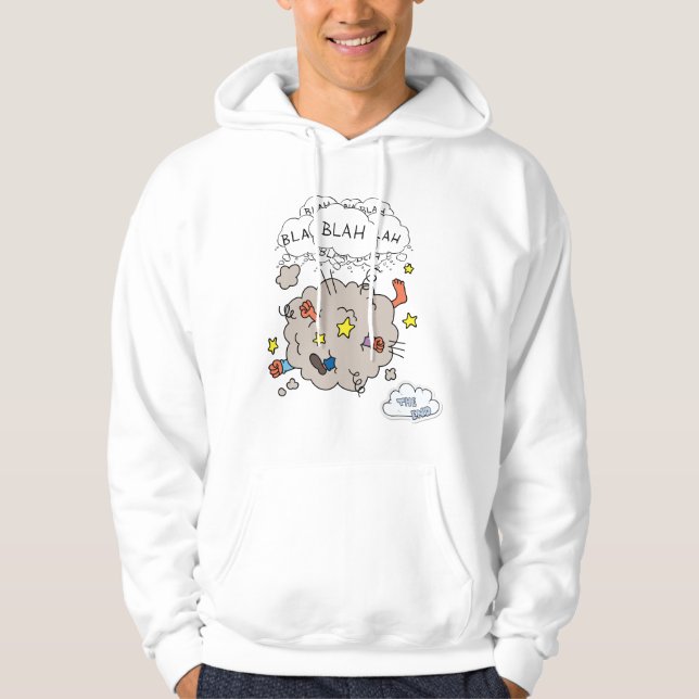 Funny Comic Fight Cloud Men's Pullover Hoodie (Front)