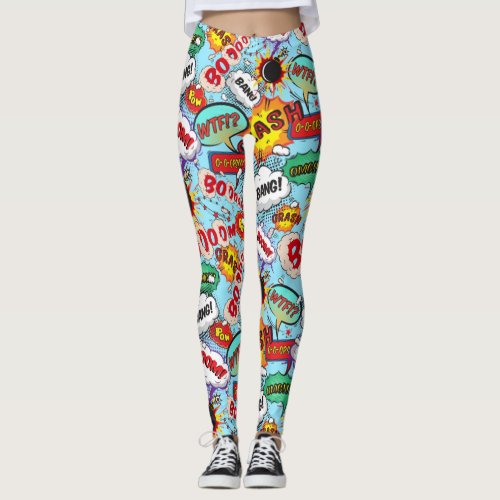 Funny Comic Pattern Leggings