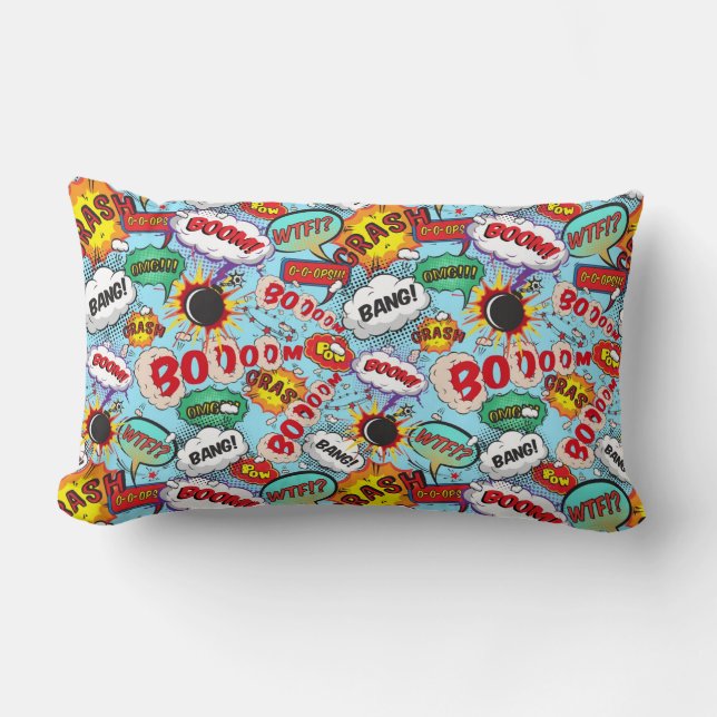 Funny Comic Pattern Lumbar Pillow (Front)
