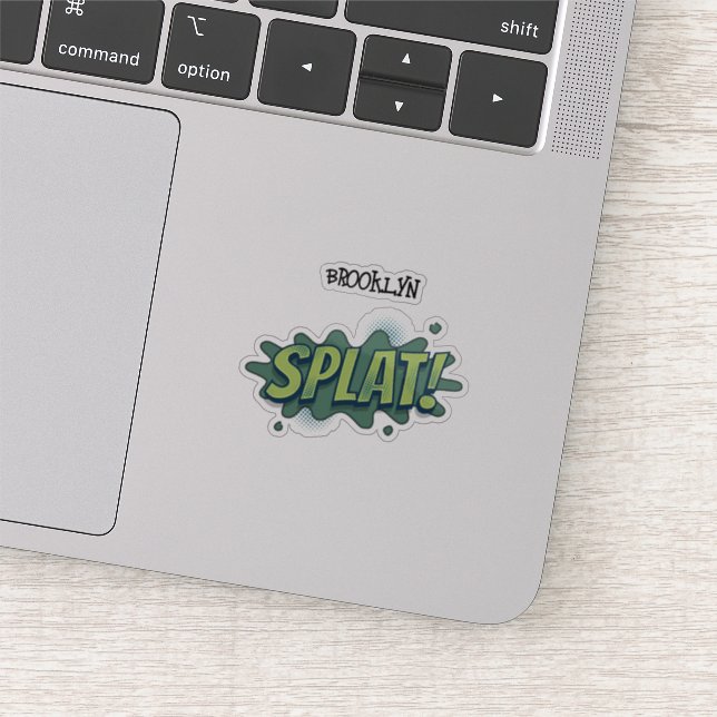 Funny comic pop art splat typography  sticker (Detail)