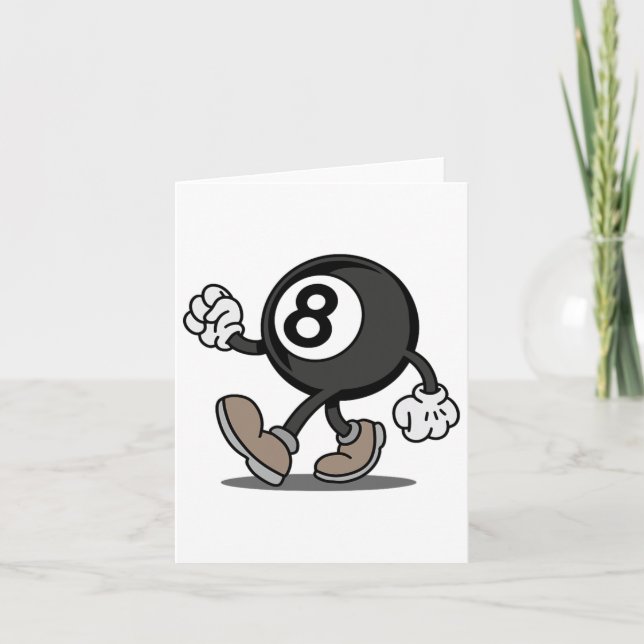 Funny Comic Snooker Billiard Player 8-ll  Card (Front)