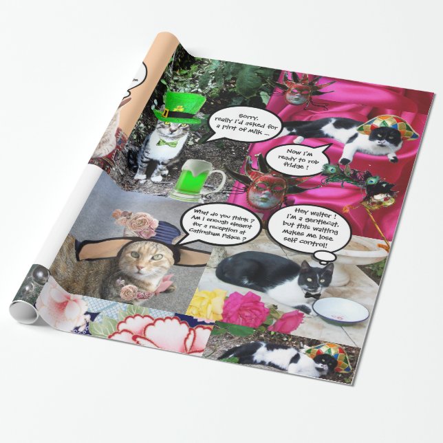 FUNNY COMIC STRIPS FROM WEIRD TALKING CATS 2 WRAPPING PAPER (Unrolled)