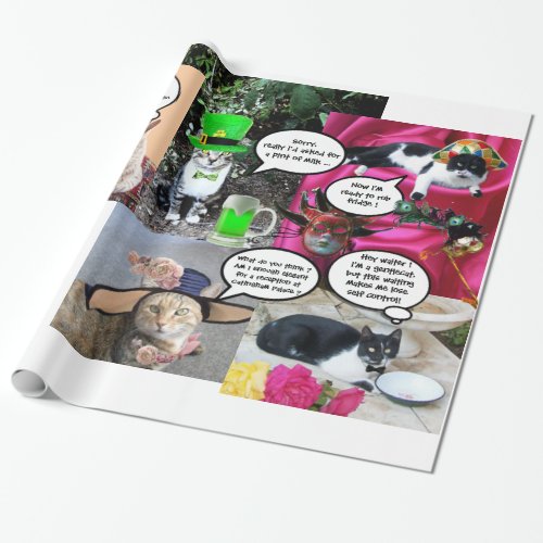 FUNNY COMIC STRIPS FROM WEIRD TALKING CATS 2 WRAPPING PAPER