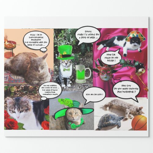 FUNNY COMIC STRIPS FROM WEIRD TALKING CATS WRAPPING PAPER