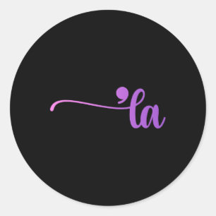 Funny Comma La Coloring Classic Round Sticker