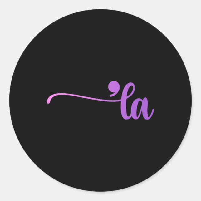 Funny Comma La Coloring  Classic Round Sticker (Front)