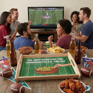 Funny Commercials & Dip Football Party   Game Day  Serving Tray