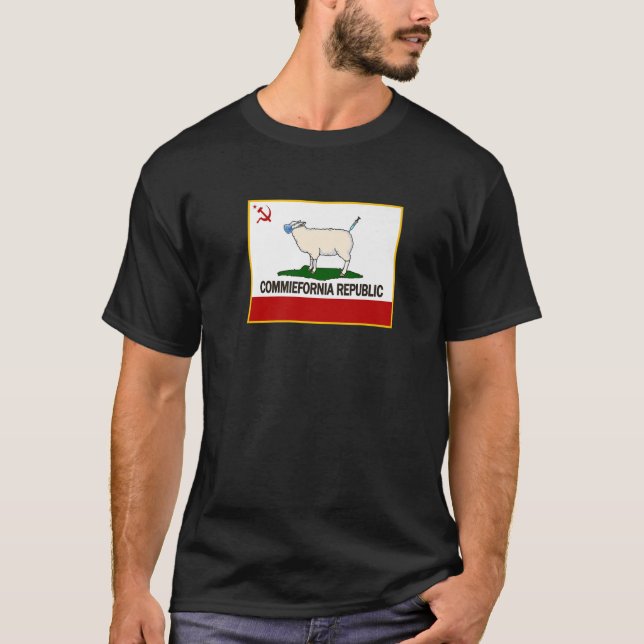 Funny Commiefornia Republic California State Flag T-Shirt (Front)