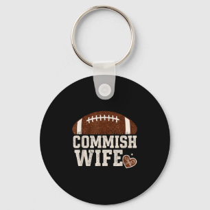 Funny Commish Wife Fantasy Football Cute League Co Keychain