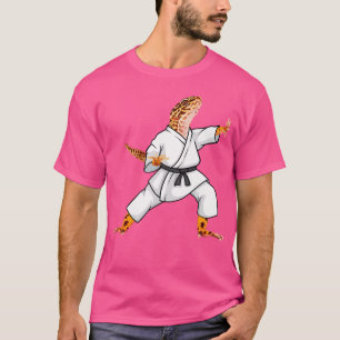 Funny Common Leopard Gecko Doing Karate Samurai Ni T-Shirt