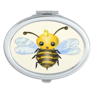 Funny Compact Mirror with Baby Queen Bee