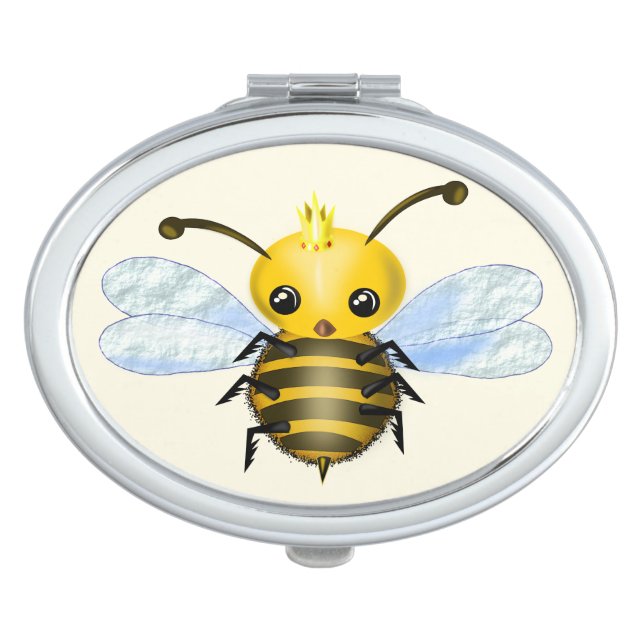 Funny Compact Mirror with Baby Queen Bee (Front)