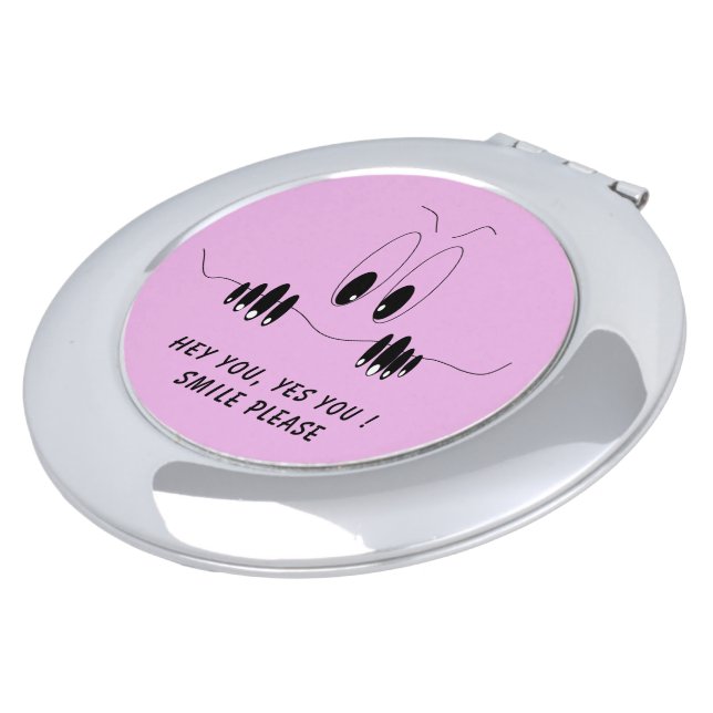 Funny Compact Mirror with Curiosity Eyes - Smile (Turned)