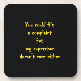 Funny Complaint Department Apathy Beverage Coaster