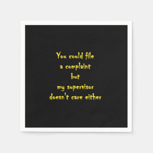 Funny Complaint Department Apathy Napkins