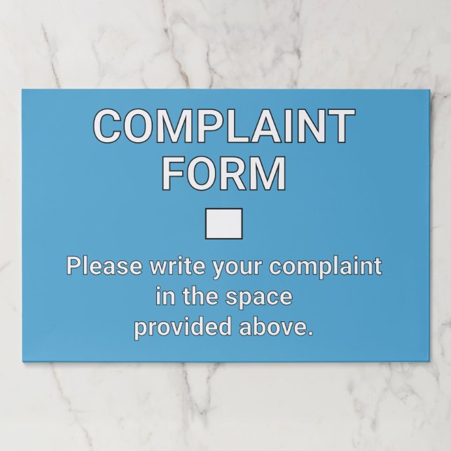 Funny Complaint Form Paper Pad (Front)