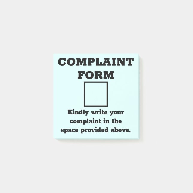 Funny Complaint Form Post-it Notes (Front)