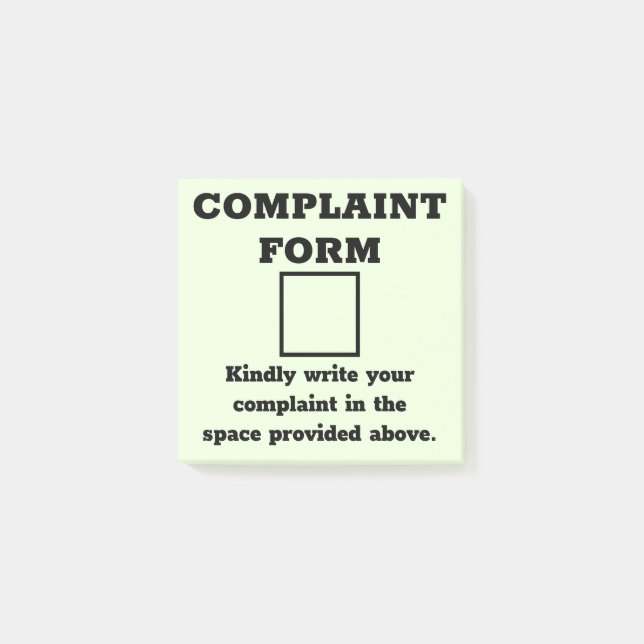 Funny Complaint Form Post-it Notes (Front)
