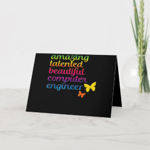 Funny Computer Engineer   Cute Girl Engineering Holiday Card