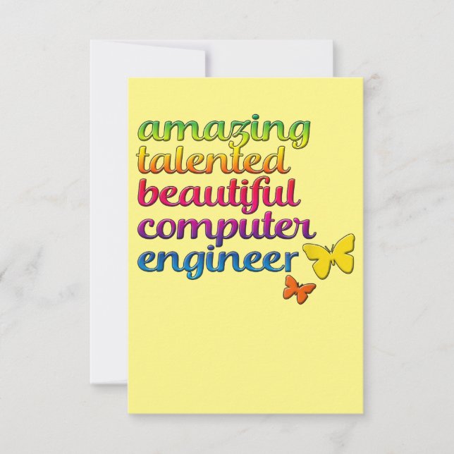 Funny Computer Engineer | Cute Girl Engineering Thank You Card (Front)