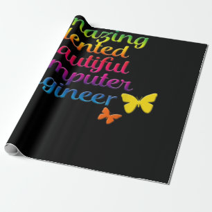 Funny Computer Engineer   Cute Girl Engineering Wrapping Paper