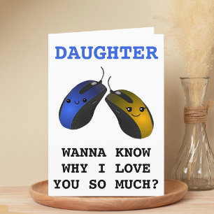 Funny Computer Mouse Click Daughter Happy Birthday Letterpress Thank You Card