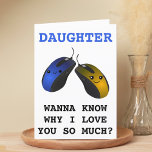 Funny Computer Mouse Click Daughter Happy Birthday Thank You Card<br><div class="desc">Looking for a unique way to express your love and humor to your child? Our funny computer mouse greeting card is the perfect choice for your daughter on her birthday! Customize it by adding your own personal message. Design features two happy blue and gold computer mice. Great way to send...</div>