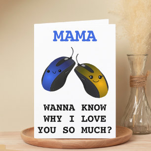 Funny Computer Mouse Click Mother Happy Birthday Letterpress Thank You Card