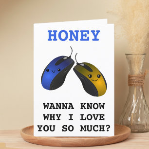 Funny Computer Mouse Click Spouse Happy Birthday Letterpress Thank You Card