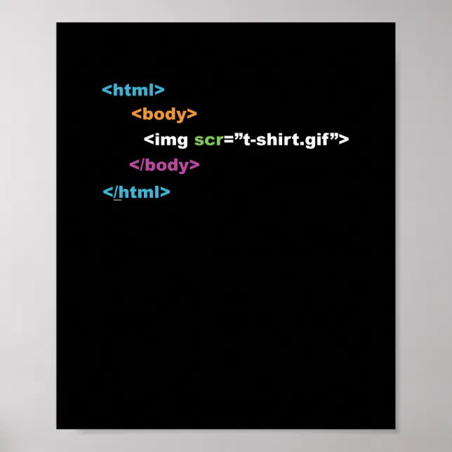 Funny Computer Program Code HTML Poster | Zazzle
