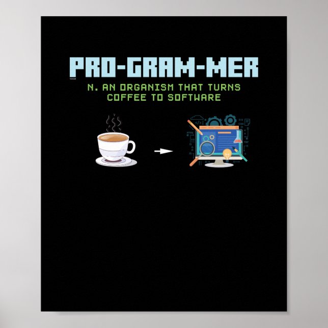 Funny Computer Programmer Poster (Front)