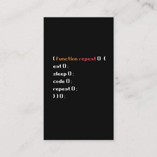 Funny Computer Science Coder Programmer Function Business Card