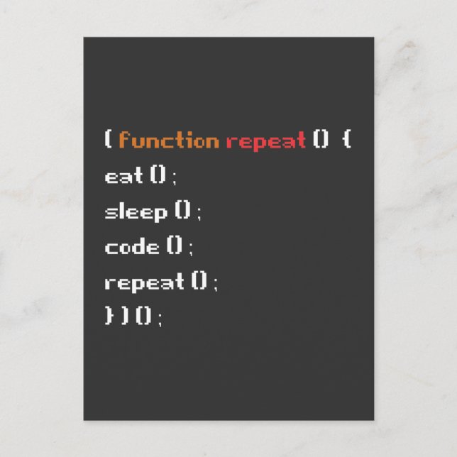 Funny Computer Science Coder Programmer Function Postcard (Front)