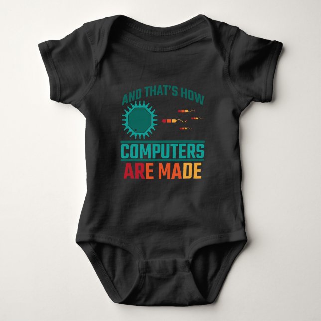 Funny Computer Science Hardware Coder It Admin Baby Bodysuit (Front)