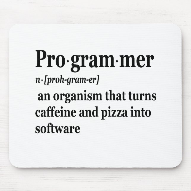 Funny Computer Science Programmer Definition Mouse Pad (Front)