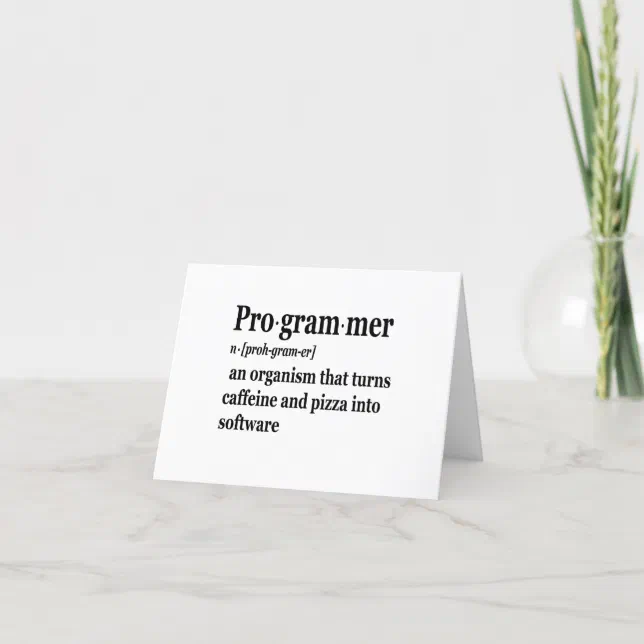 Funny Computer Science Programmer Definition Thank You Card | Zazzle