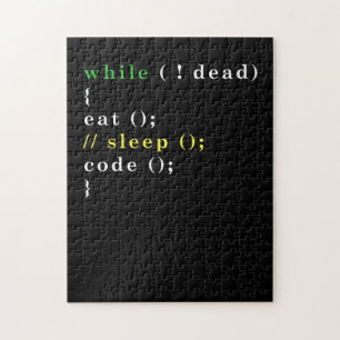 Funny Computer Science Programmer Eat Sleep Code Jigsaw Puzzle