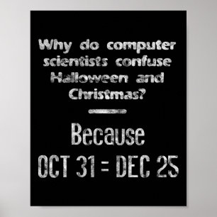 Funny Computer Scientist Halloween Christmas Nerd Poster