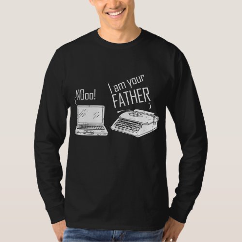 Funny Computer Typewriter I Am Your Father  T_Shirt