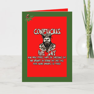 Funny Confucius Christmas Holiday Card
