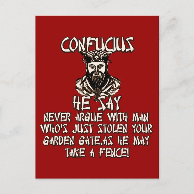 Funny Confucius he say Postcard (Front)