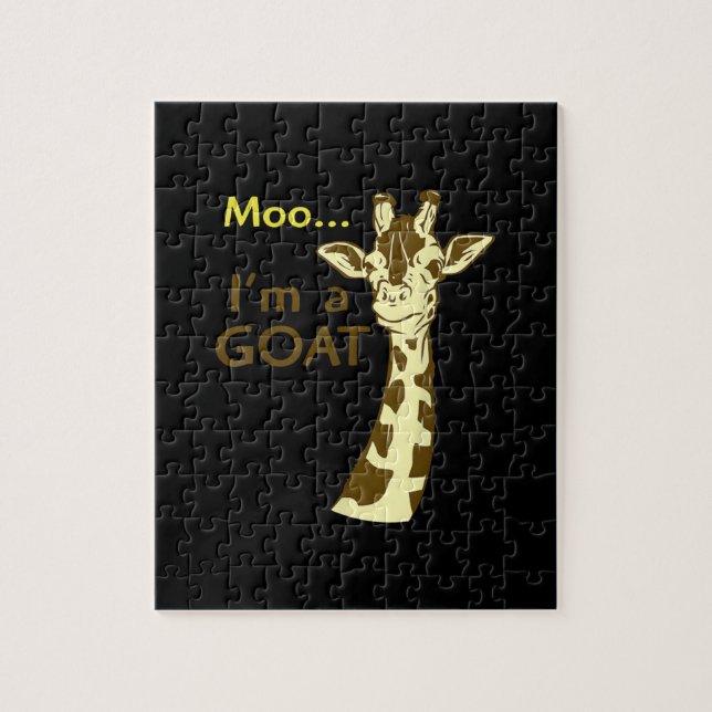 Funny Confusing Giraffe Moo I am A Goat Jigsaw Puzzle (Vertical)