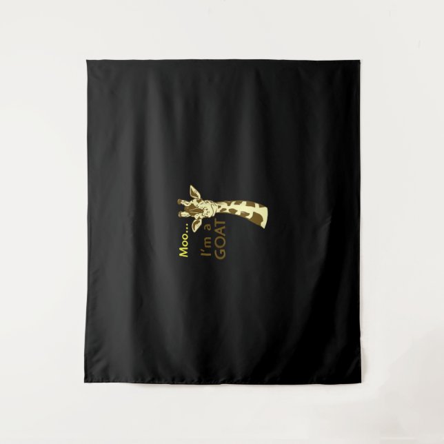 Funny Confusing Giraffe Moo I am A Goat Tapestry (Front)