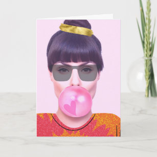 Funny Congratulations Cool Lady Chewing Gum  Card
