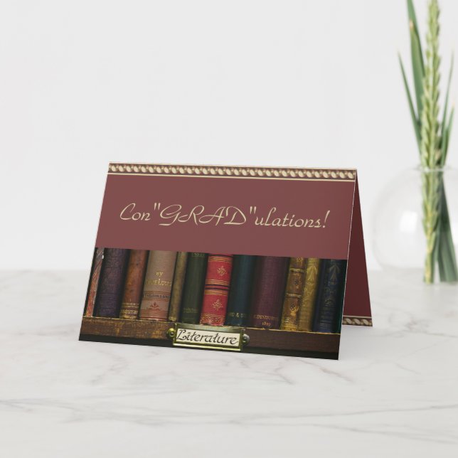 Funny Congratulations Graduation library book Card (Front)