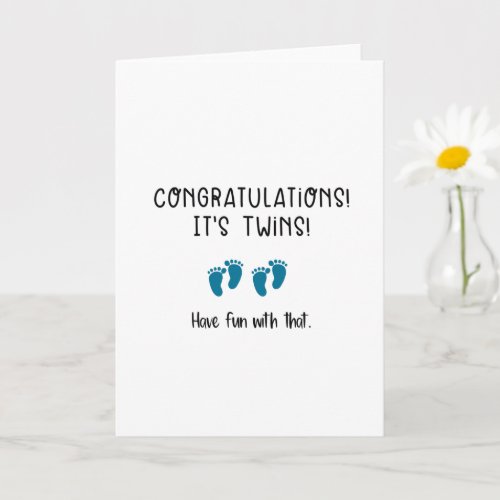 Funny Congratulations Its Twins Baby Boys Card