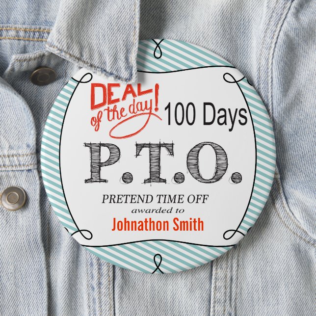 Funny Congratulations Promoted to Pretend Time Off Button (In Situ)