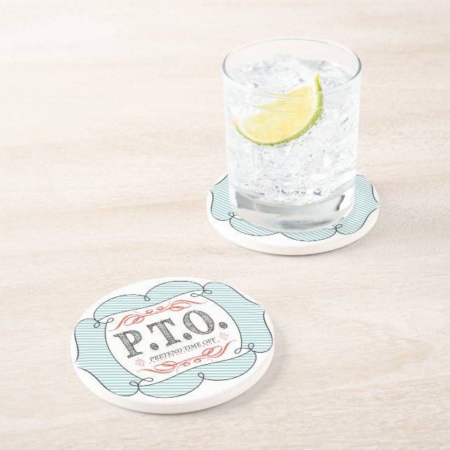 Funny Congratulations Promoted to Pretend Time Off Drink Coaster (Side)